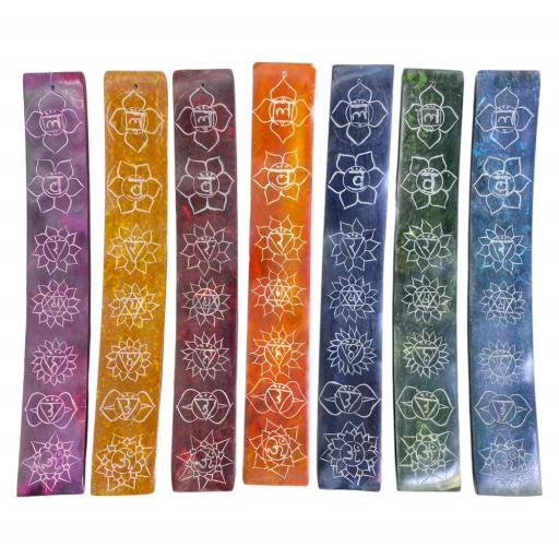 ZenN Ash Catcher Seven Chakra Hand Carved Set Of 7 Seven Chakra Hand Carved Multicolour White Natural Product Colour & Size May Vary