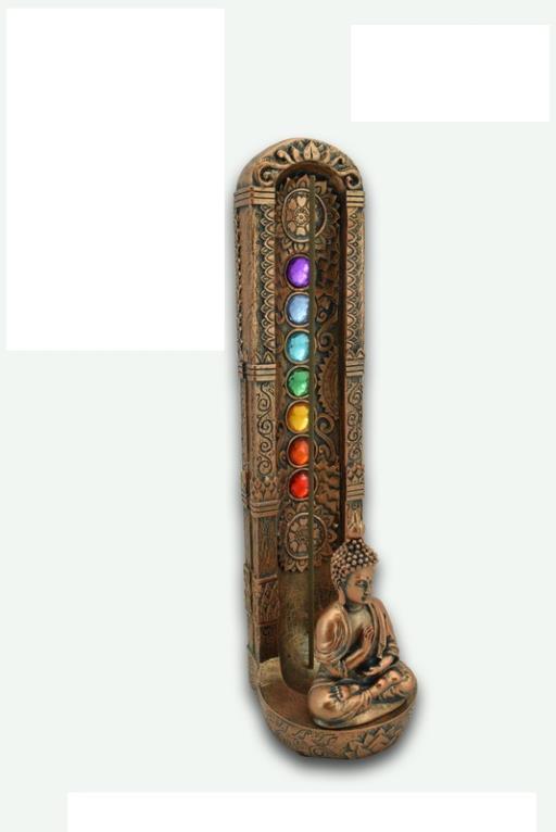 ZenN Tower Incense Burner Buddha With Seven Chakra Brown Colour