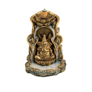 ZenN Backflow Incense Burner Ganesha Bronze