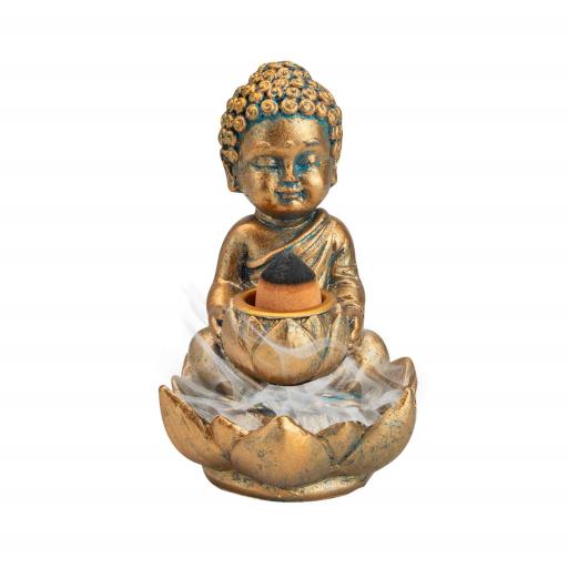 ZenN Backflow Incense Burner Baby Buddha Gold