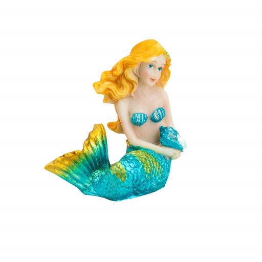 Blue Harbour Mermaid With Seashell Yellow Green Blue