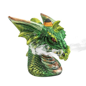 ZenN Backflow Incense Burner Dragon Head Green