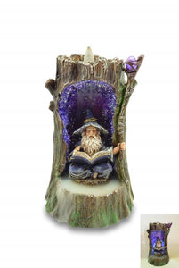 ZenN Backflow Incense Burner Wizzard  Led Purple + Grey + Brown + Green