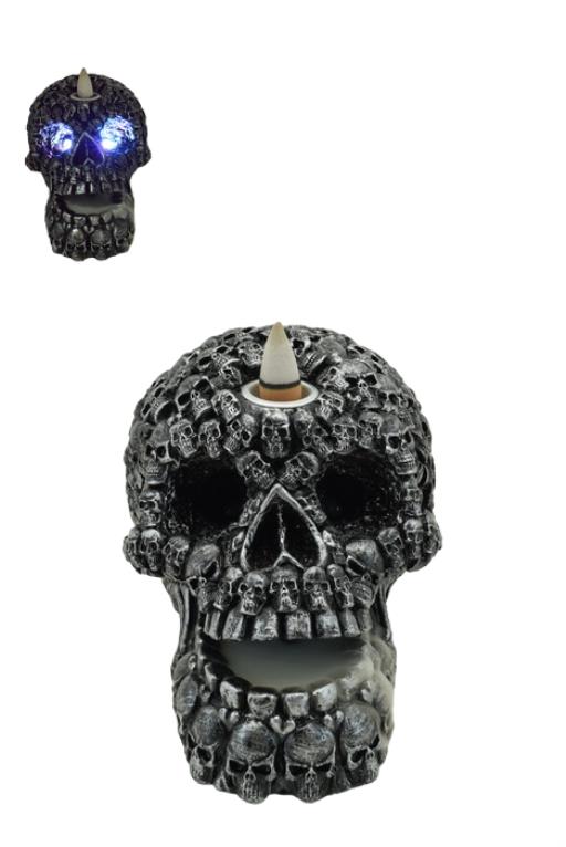 ZenN Backflow Incense Burner Skull With Led Eyes 