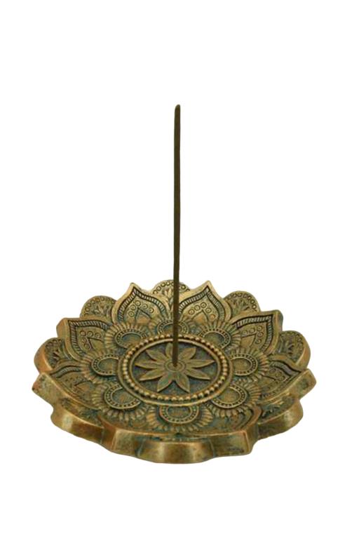 ZenN Round Ash Catcher Lotus Bronze Green Black