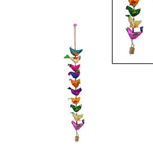 ZenN Wind Chimes 10 Silk Birds Multi Colour 