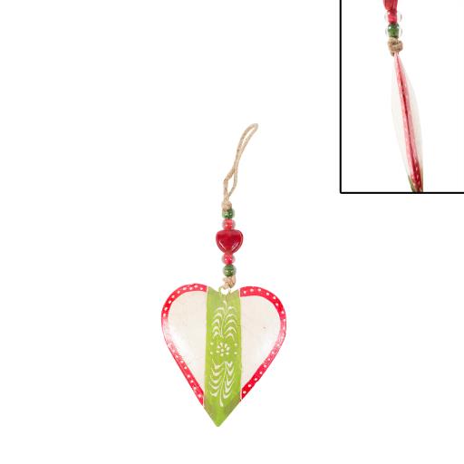 SeasonZ Hanging Heart Crackle Painted & Glass Beads 