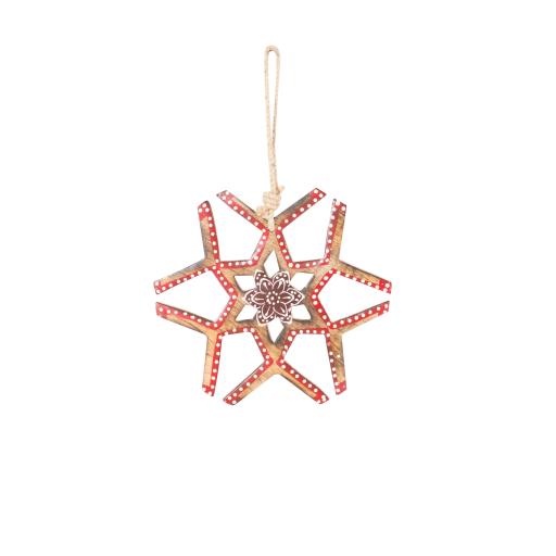 SeasonZ Hanging Snowflake Red 