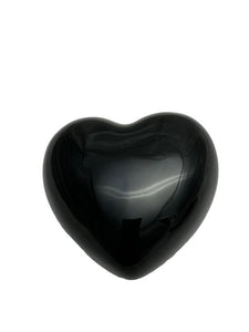 Near & Dear - Remembrance Cremation Urns Keepsake 3" Plain Heart W/ Black Pouch Bag Black Paint