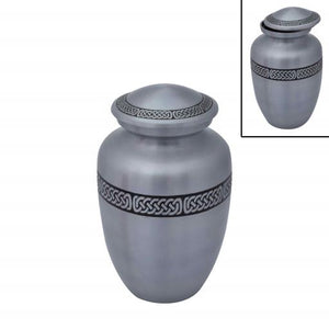 Near & Dear - Remembrance Cremation Urns Celeste 8" Urn Celtic Linear Knotwork Silver & Black