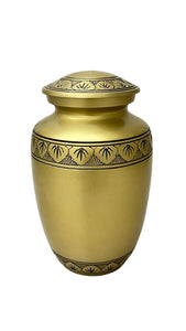 Near & Dear - Remembrance Cremation Urns Celeste 8" Urn Engraved Circular Design Brass Finish