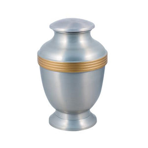 Near & Dear - Remembrance Cremation Urns Solara 11" Gold Lines Gray 