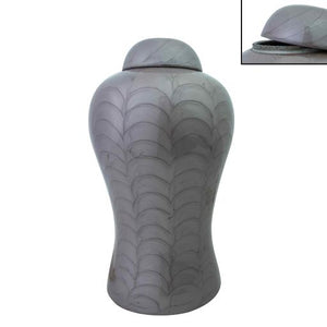 Near & Dear - Remembrance Cremation Urns Solara 11" Urn Overlap Seashell Pattern Espresso