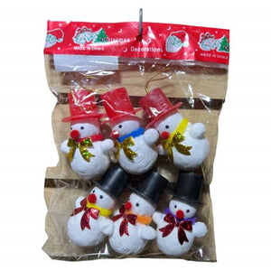 Christmas Christmas Snow Man Pack Of 6 Red Blue Black White 