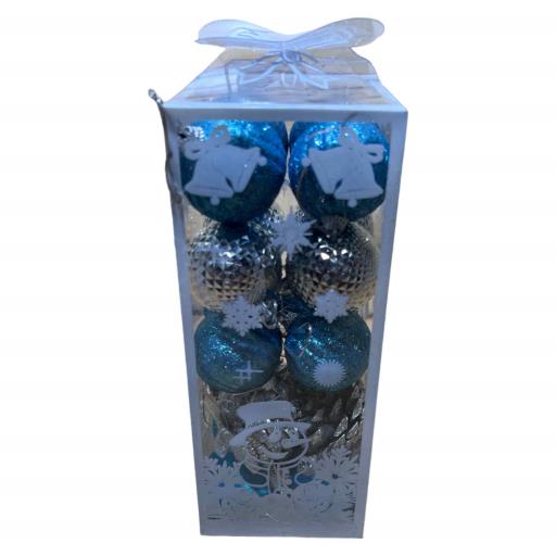 Christmas Christmas Balls 20 In Box Silver Blue 20