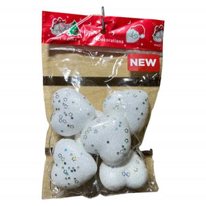 Christmas Christmas Heart Shape 6 In Bag White 6Pcs/Opp