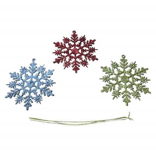 Christmas Christmas Snowflake 3 In Bag Silver Red Gold 3Pcs/Opp