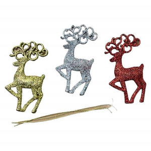 Christmas Christmas Reindeer 3 In Bag Silver Red Gold 3Pcs/Opp