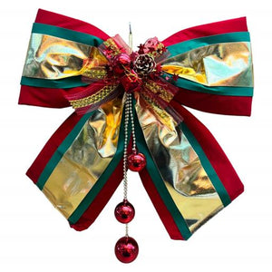 Christmas Christmas Bow 45Cm Red GreenGold 