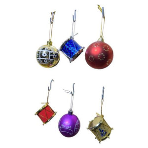 Christmas Christmas Balls And Drums Pack Of 6 Pink Red Gold 