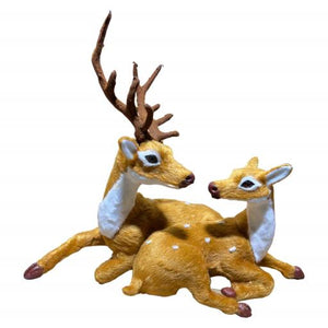 Christmas Sitting Reindeers Brown White 