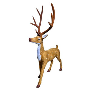 Christmas Standing Reindeers With Big Antlers 80Cm Brown White 