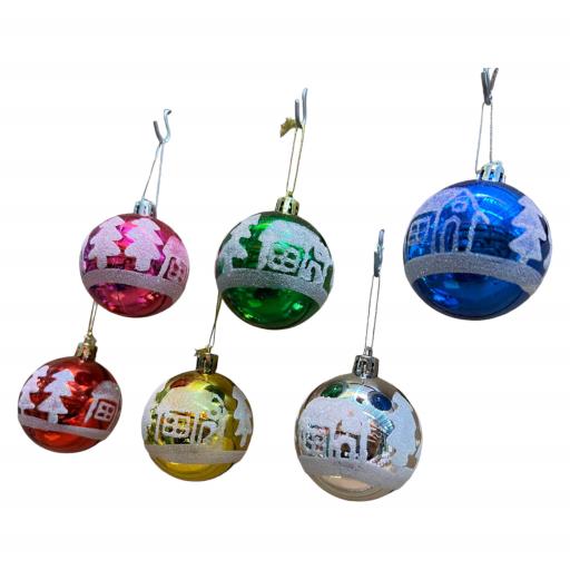 Christmas Christmas Balls 6 PinkBlue Silver Green Red Gold 