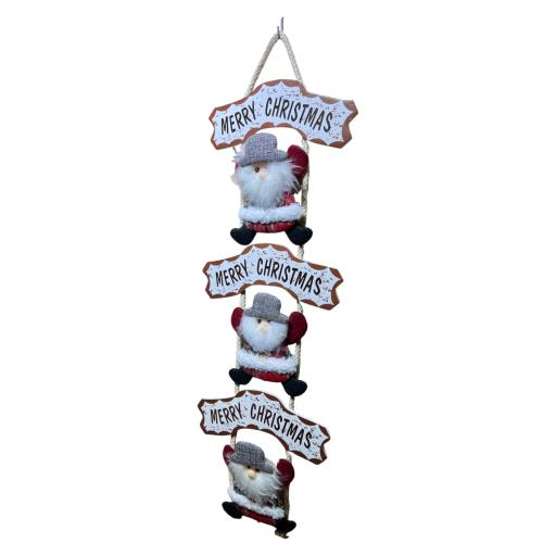 Christmas Christmas Hanging Ladder Asst 4 Reindeer Santa Snow Man White Red Brown 