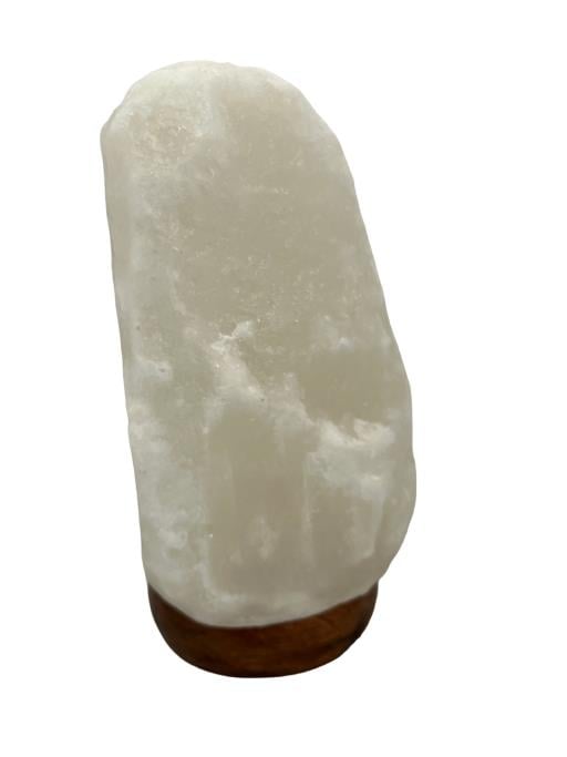 ZenN Himalayan Salt Lamp Natural White With Wooden Base Wt. 1.5 -2 Kg Ul Cerftied 2 Meter Long Cord With Dimmer 15 Watts Bulb