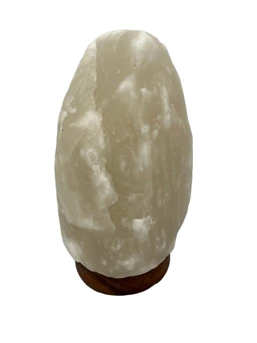 ZenN Himalayan Salt Lamp Natural White With Wooden BaseWt. 2-4 Kg Ul Cerftied 2 Meter Long Cord With Dimmer 15 Watts Bulb