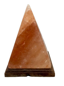 ZenN Himalayan Salt Lamp Pyramid Shape With Wooden Base Ul Cerftied 2 Meter Long Cord With Dimmer 15 Watts Bulb