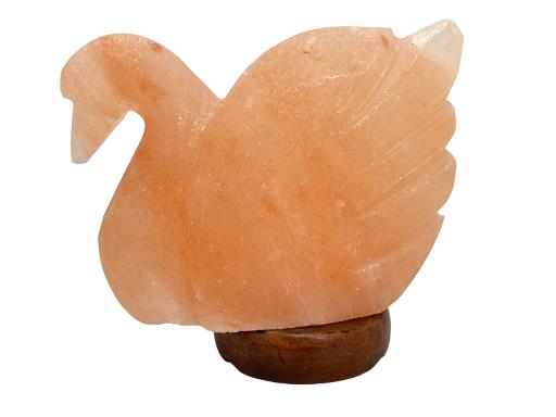 ZenN Himalayan Salt Lamp Swan Shape With Wooden Base Ul Cerftied 2 Meter Long Cord With Dimmer 15 Watts Bulb