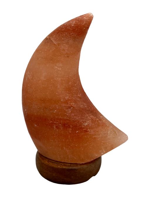 ZenN Himalayan Salt Lamp Moon Shape With Wooden Base Ul Cerftied 2 Meter Long Cord With Dimmer 15 Watts Bulb