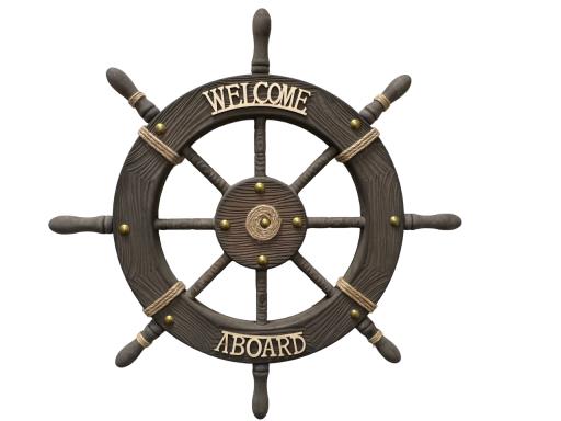 Blue Harbour Ship Wheel With Ropes & 