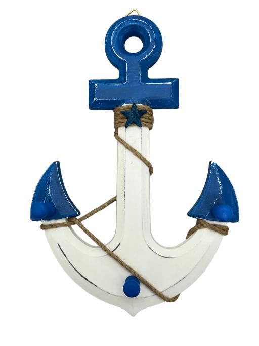 Blue Harbour Anchor With Knobs Rope And Starfish Navy Blue White