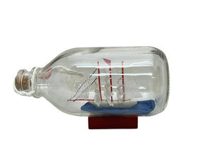 Blue Harbour Ship In A Glass Bottle Navy Blue Red