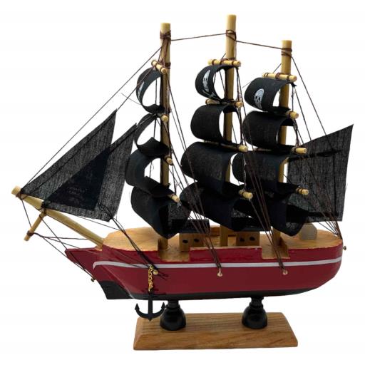 Blue Harbour Ship With Three Masts 20 Cm Black Marron Brown 