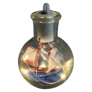 Blue Harbour Ship In A Glass Bottle With Led 