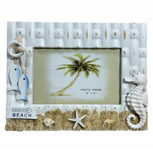 Blue Harbour Picture Frame 4X6 Sea Horse Fishes Starfish White 