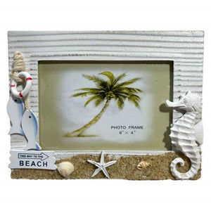 Blue Harbour Picture Frame 4X6 Sea Horse Fishes Starfish White 