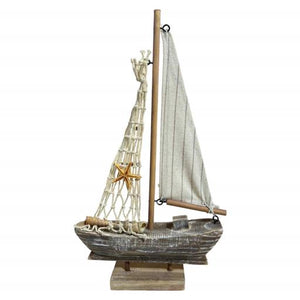 Blue Harbour Sailboat With Starfish White Brown 