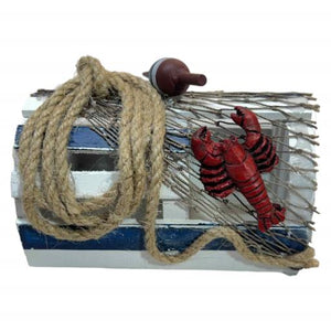 Blue Harbour Lobster Trap With Ropes Lobsters And Fishing Net Navy Blue White Red 