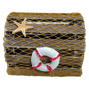 Blue Harbour Lobster Trap With Ropes Life Saver And Fishing Net Brown Red 