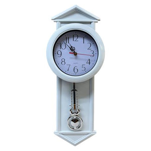 Blue Harbour Wall Clock House Shape Clock With Pendulum White 