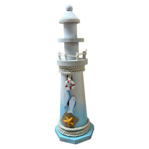 Blue Harbour Lighthouse With Starfish And Fish Light Blue White 