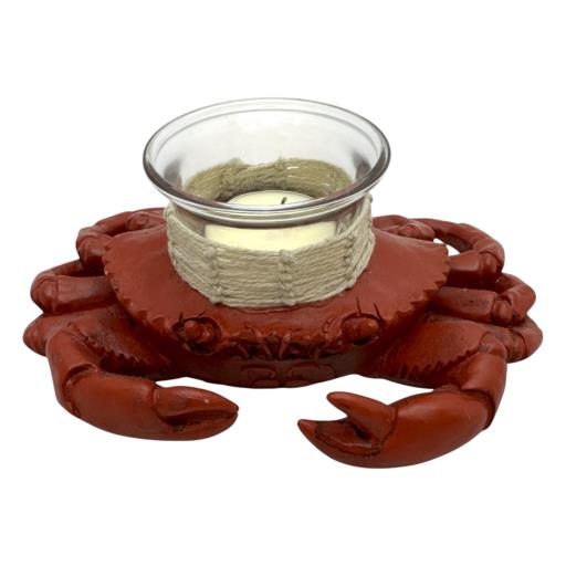 Blue Harbour Tea Light Candle Holder Crab Shape Red White