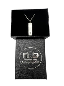 Near & Dear - Remembrance Stainless Steel Pendant Silver Color Rectangle Box With Clear S Includes Stainless Steel Chain 2.2Mm X55Cm