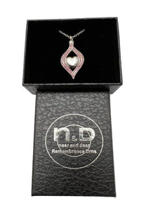 Near & Dear - Remembrance Stainless Steel Pendant Pink And Silver Color Heart Includes Stainless Steel Chain 2.2Mm X55Cm