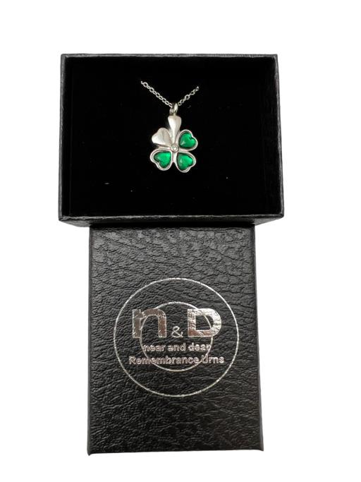 Near & Dear - Remembrance Stainless Steel Pendant Flower With Green Stone Petals Includes Stainless Steel Chain 2.2Mm X55Cm