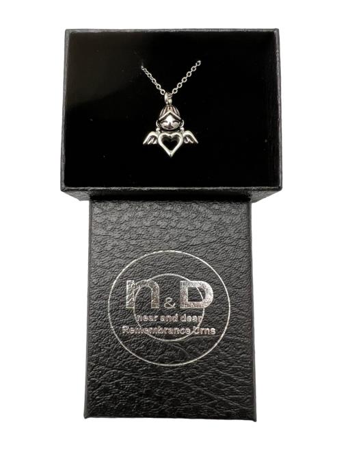 Near & Dear - Remembrance Stainless Steel Pendant Angle With A Heart Includes Stainless Steel Chain 2.2Mm X55Cm